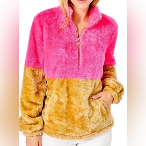 NWT Lily Pulitzer Keala Sherpa Popover Jacket Fleece - Picture 1 of 6